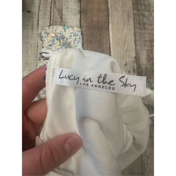 Lucy In The Sky Whitney Sequin Maxi Colorful Bridal Prom Dress | Size Medium - Picture 9 of 10